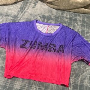 Zumba Wear Dance In Neon Mesh Crop Top